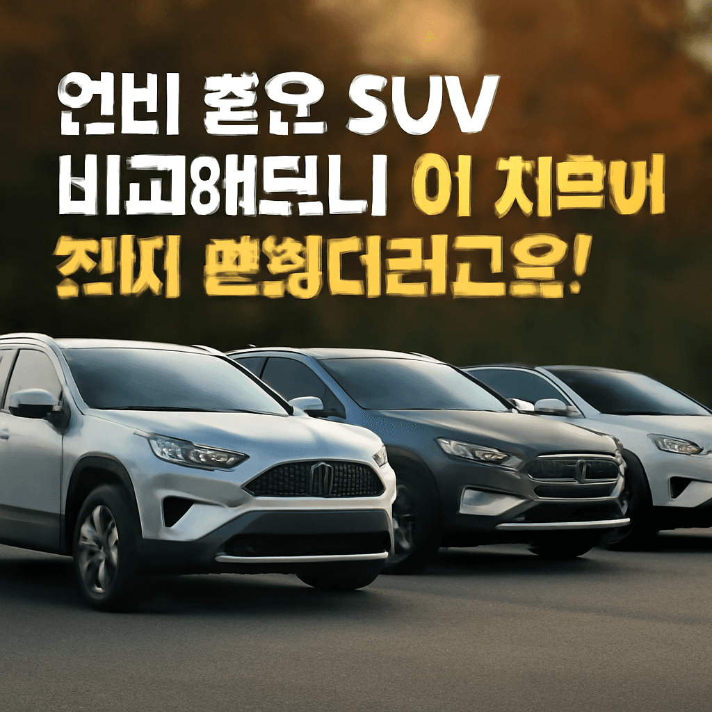 "연비 좋은 SUV 비교해보니 이 차들이 진짜 괜찮더라고요!"